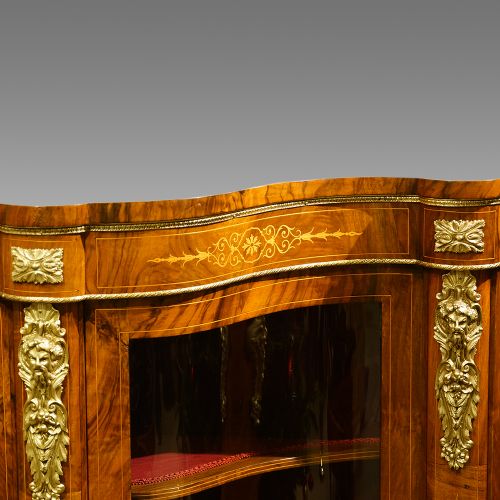 fig 3. Victorian walnut inlaid serpentine credenza