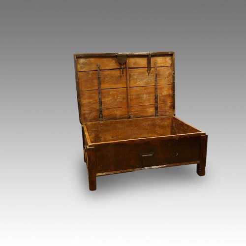 fig 2. Antique Colonial hardwood large trunk