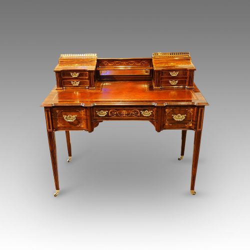 Edwardian Inlaid Rosewood Desk by James Shoolbred & Co