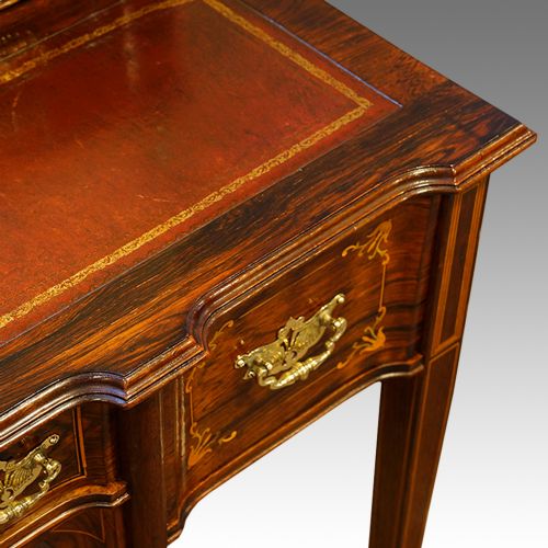 fig 3. Edwardian inlaid rosewood desk by James Shoolbred & co