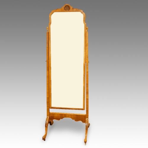 Walnut 1920’S Cheval Dressing Mirror