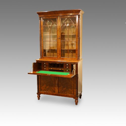 William IV Mahogany Secretaire Bookcase