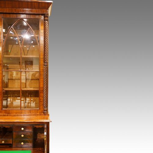 fig 1. William IV mahogany secretaire bookcase