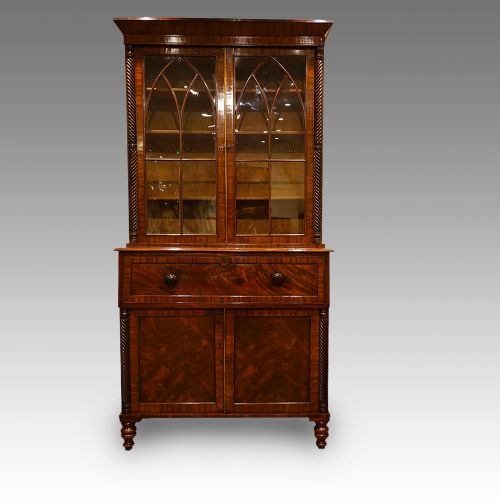 fig 3. William IV mahogany secretaire bookcase