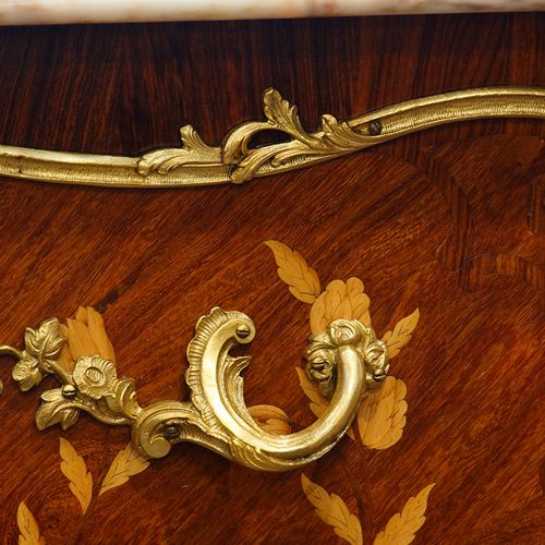 fig 2. French inlaid serpentine marble top commode,1920's
