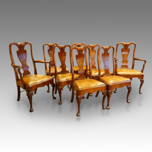 Set of 8 Mahogany Victorian Dining Chairs in the Georgian Style