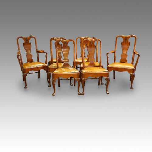 fig 1. Set of 8 mahogany Victorian dining chairs in the Georgian style