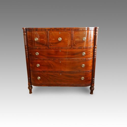 Antique Regency Inlaid Mahogany Chest of Drawers