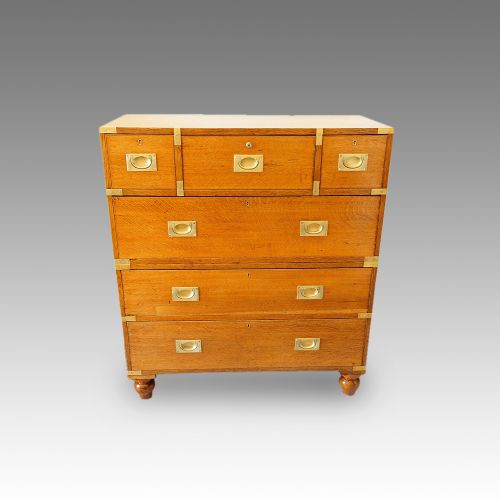 Victorian Oak Brass Bound Military Chest