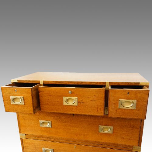 fig 4. Victorian oak brass bound military chest