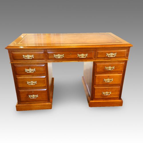 fig 4. Edwardian Maple & co walnut pedestal desk