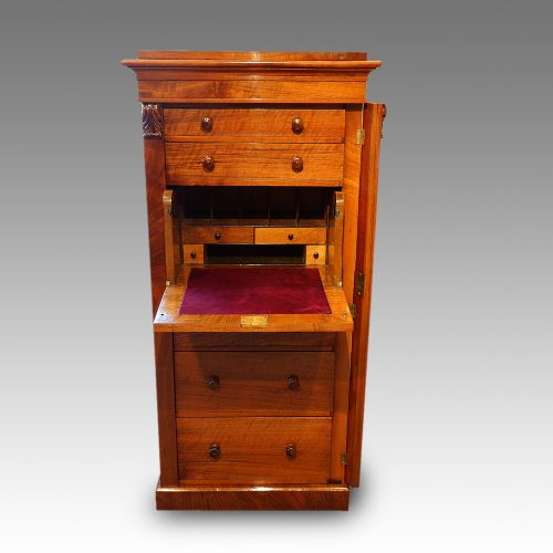 fig 4. Victorian walnut secretaire Wellington chest