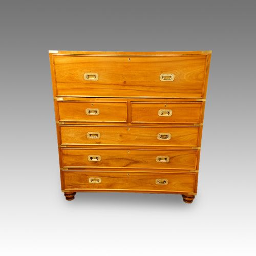 Victorian Camphorwood Brass Bound Campaign Chest