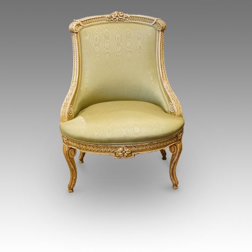 Antique French Decorated Salon Easy Chair