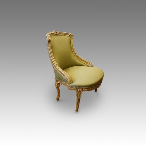 fig 2. Antique French decorated salon easy chair