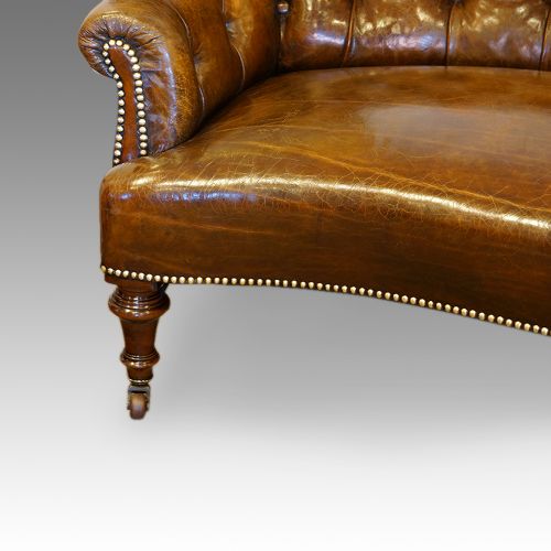 fig 1. Victorian small leather library sofa