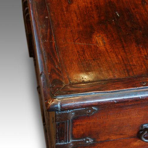 fig 2. Antique Colonial hardwood iron bound mule chest