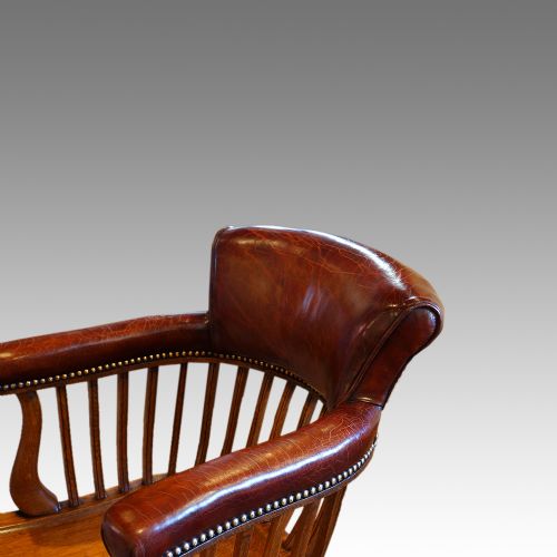 fig 1. Edwardian oak and leather desk chair