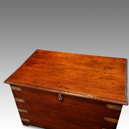 fig 2. Victorian teak brass bound military trunk