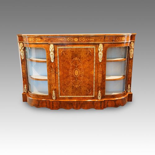 Victorian Inlaid Burr Walnut Credenza