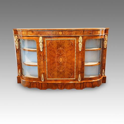 fig 1. Victorian inlaid burr walnut credenza