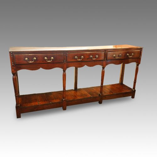 Antique Oak Narrow Pot Board Dresser