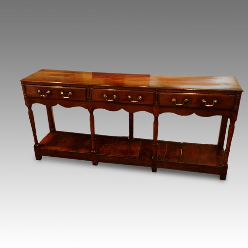 fig 1. Antique oak narrow pot board dresser