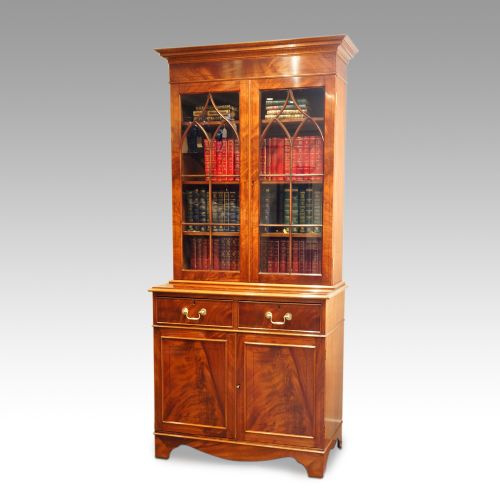 Edwardian Mahogany Cabinet Bookcase