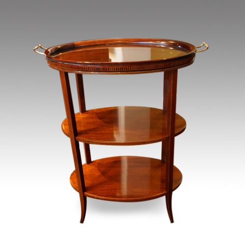 fig 1. Edwardian inlaid mahogany oval tray table