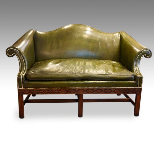 Edwardian Camel Back Chippendale Style Sofa