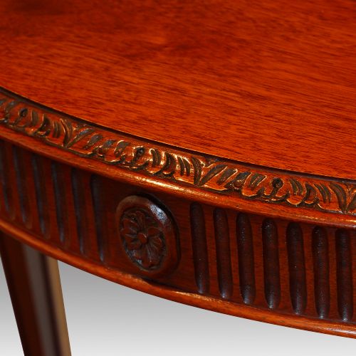 fig 1. Pair of Edwardian mahogany demi lune console tables
