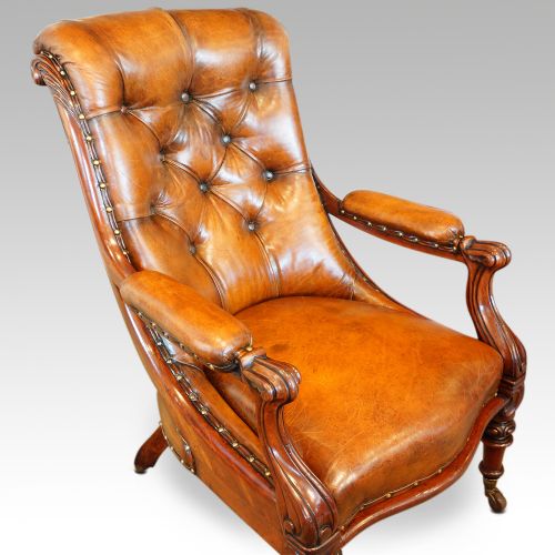 fig 1. Pair of William IV mahogany library chairs