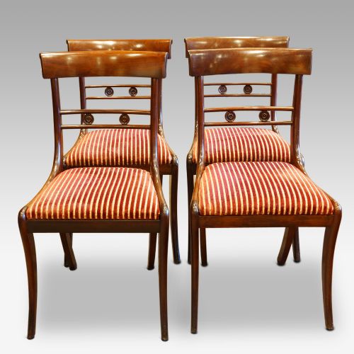 Set of 4 Regency Mahogany Dining Chairs