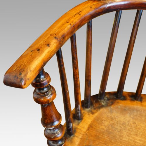 fig 2. Set of 4 Antique Yew wood Windsor armchairs