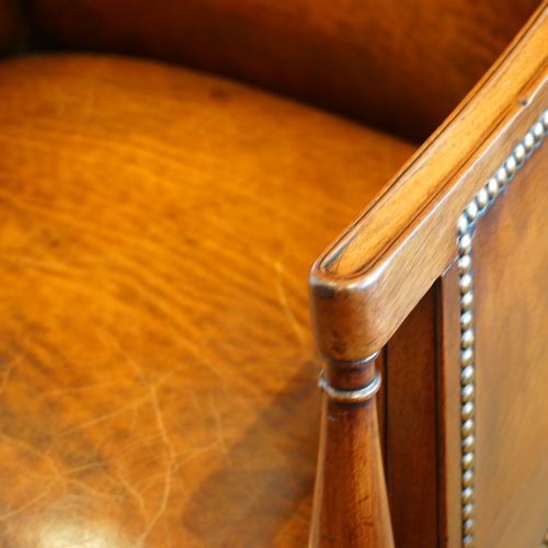 fig 3. Pair of late 19thc mahogany library reading chairs