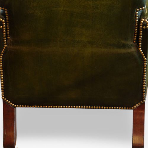 fig 2. William IV leather button back reclining patent library chair