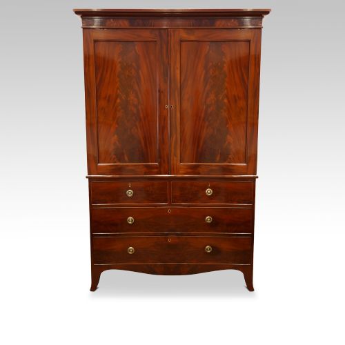 Antique Mahogany Linen Press