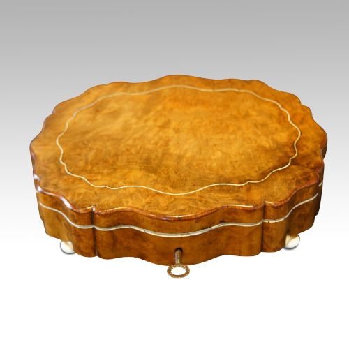 Antique French Shaped Walnut Jewellery Box