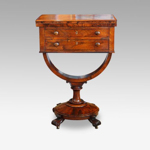 William IV Rosewood Work and Card Table