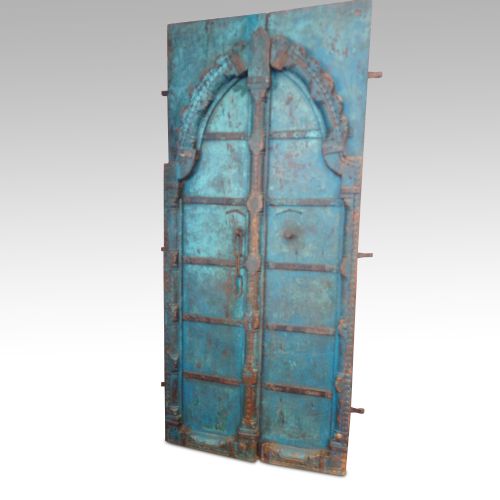 Indian Carved Teak Doors with Original Paint
