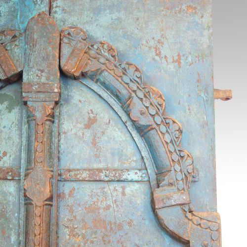 fig 1. Indian carved teak doors with original paint