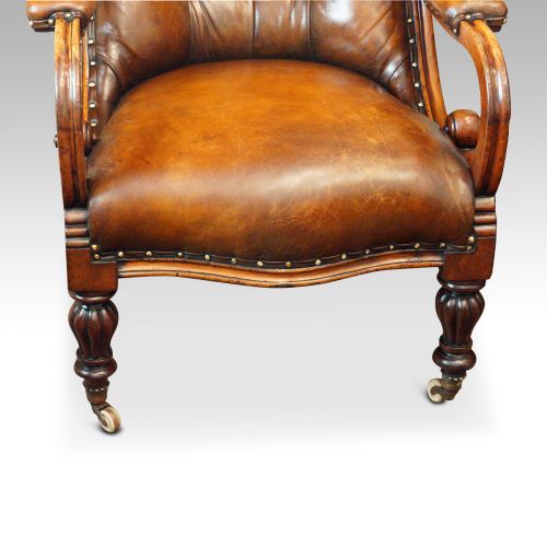 fig 1. 19thc. button back leather reading easy chair
