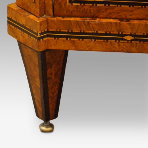 fig 3. Antique Continental amboyna inlaid display cabinet