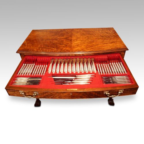 fig 3. Walnut canteen of cutlery in the original fitted table