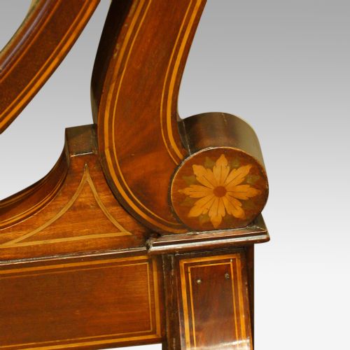fig 2. Edwardian inlaid mahogany shield shape cheval mirror