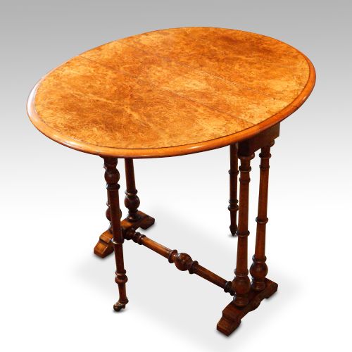 Victorian Burr Walnut Small Sutherland Table