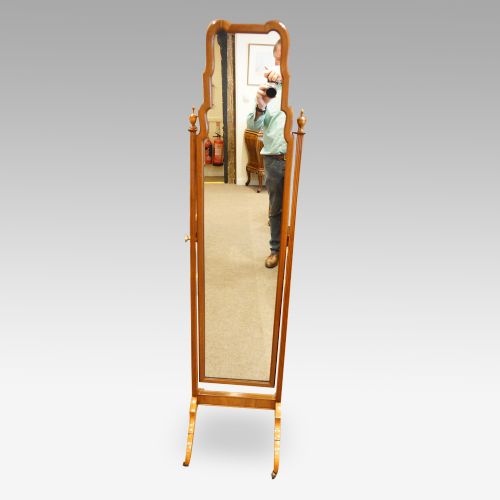 1930s Walnut Cheval Dressing Mirror