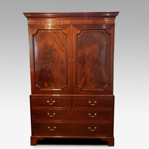 George III Mahogany Linen Press