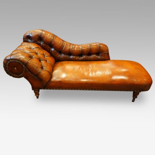 Victorian Leather Chaise Lounge