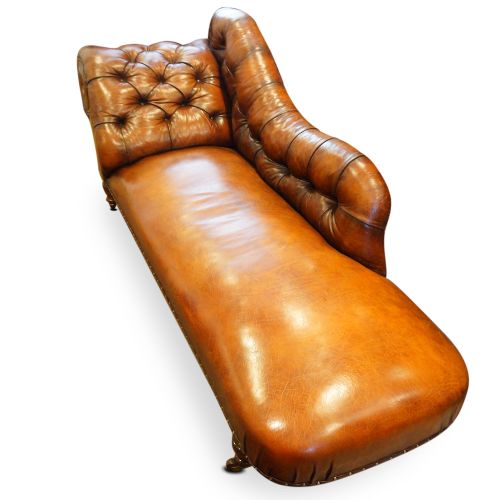 fig 3. Victorian leather chaise lounge